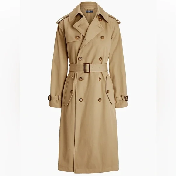 Lauren Ralph Lauren Twill Double-Breasted Belted Trench Coat